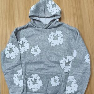 Gray Denim Tear Hoodie Size M